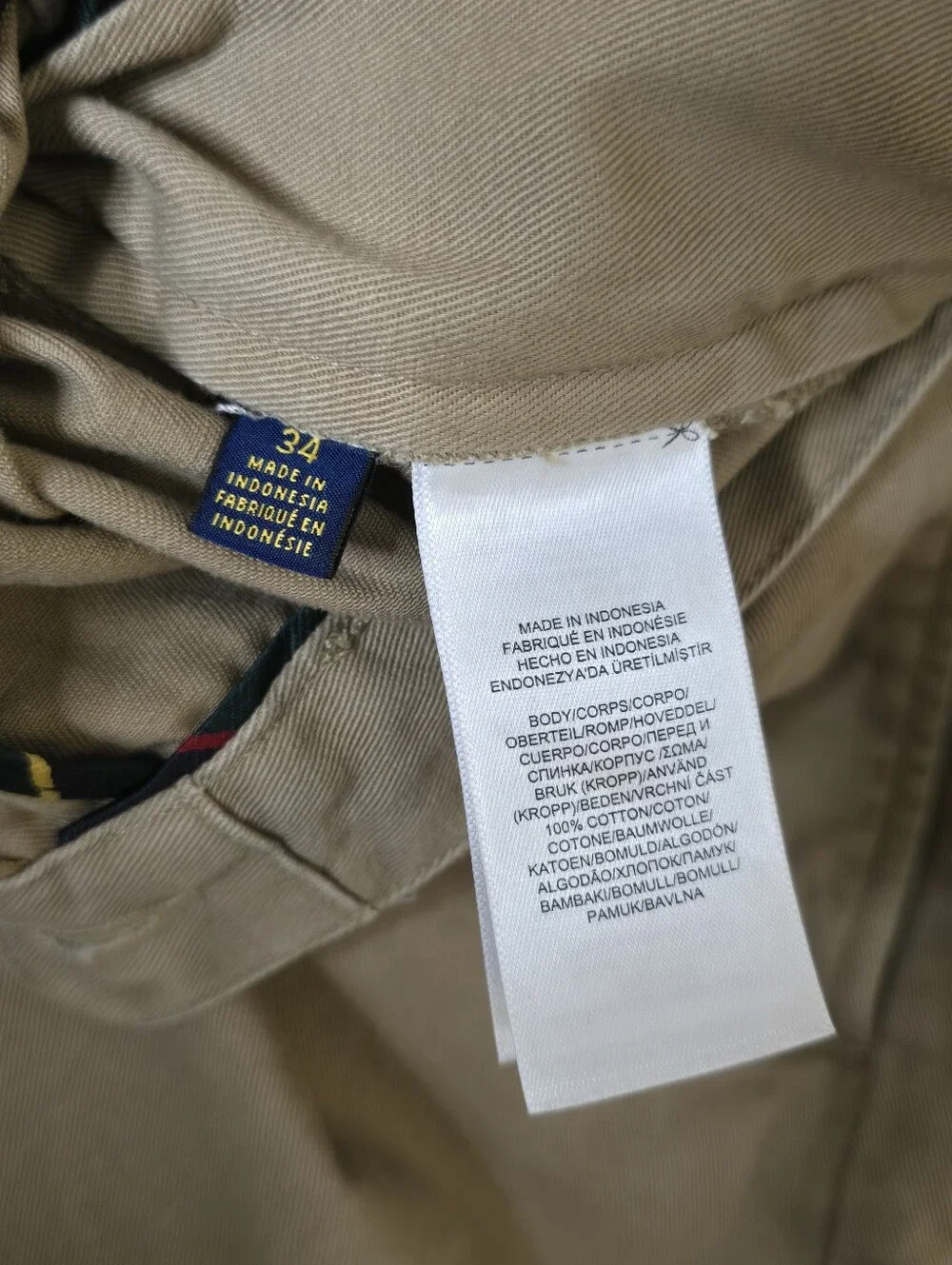 Polo Ralph Lauren Polo Chino Shorts Men's Size 34 Khaki Pleated 100% Cotton